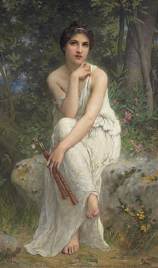 Charles-Amable Lenoir The Flute Player oil painting picture